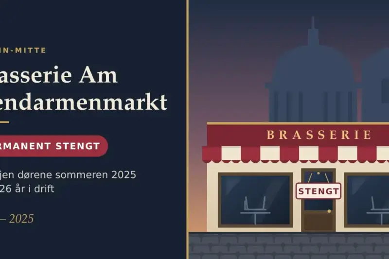 Brasserie Am Gendarmenmarkt i Berlin – stengt for godt