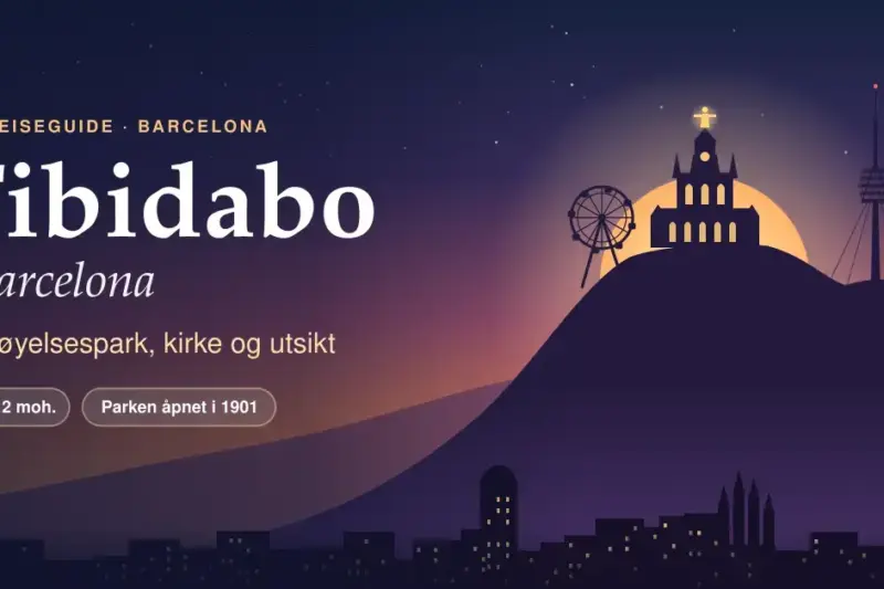 Tibidabo i Barcelona: fornøyelsespark, kirke og utsikt